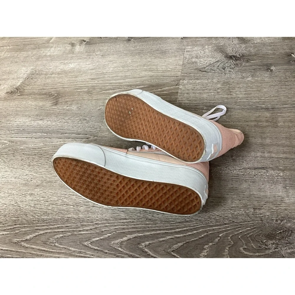 Vans Sk8-Hi Womens size 9.5 Tapered Stackform Pink Suede High Top Shoes Platform